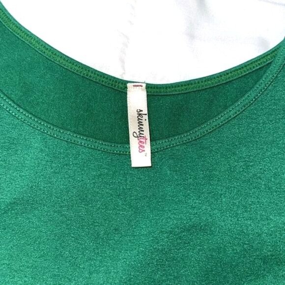 Green Skinny Tees Plus Size Tank Top With Sequin Accents - Picture 3 of 8